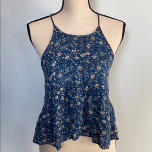 American Eagle blue floral tank top